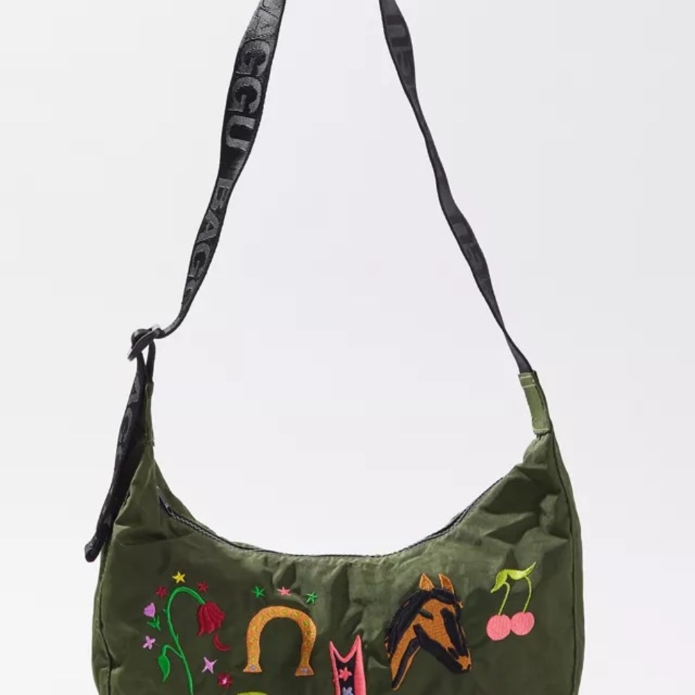 BAGGU X Jessica Williams Embroidered Medium Crescent Bag Deadstock